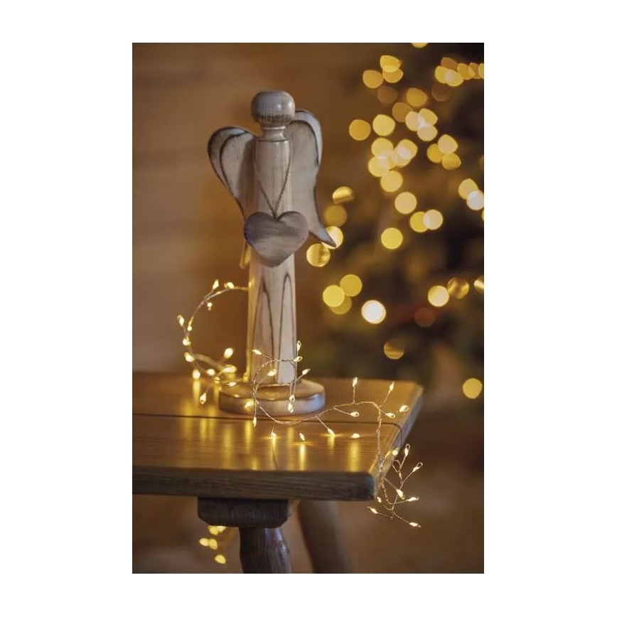 LED božićni lanac 100xLED/3xAA 2,7m topla bela