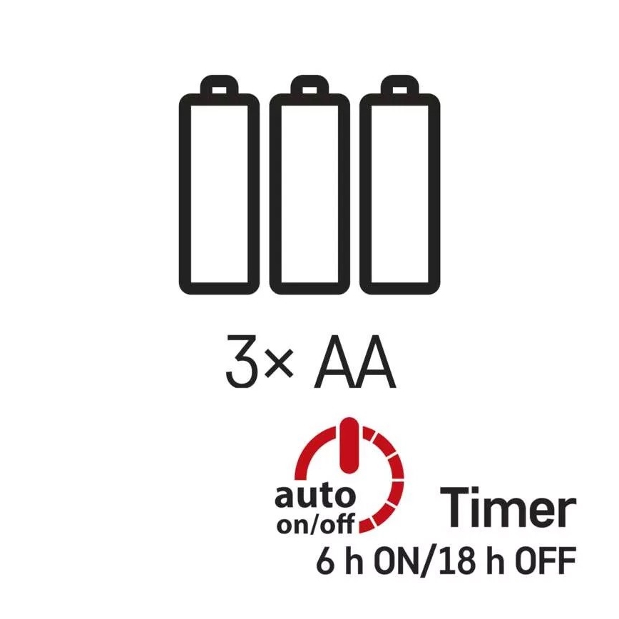 LED božićni lanac 100xLED/3xAA 2,7m topla bela