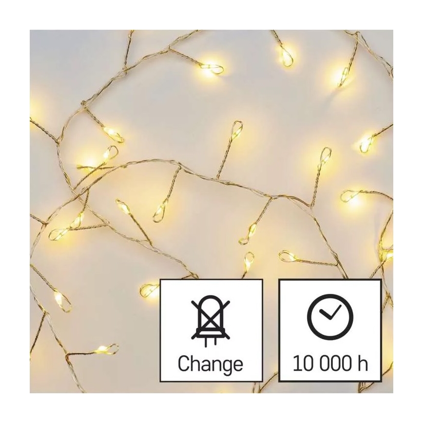 LED božićni lanac 100xLED/3xAA 2,7m topla bela