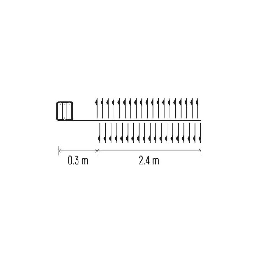 LED božićni lanac 100xLED/3xAA 2,7m topla bela