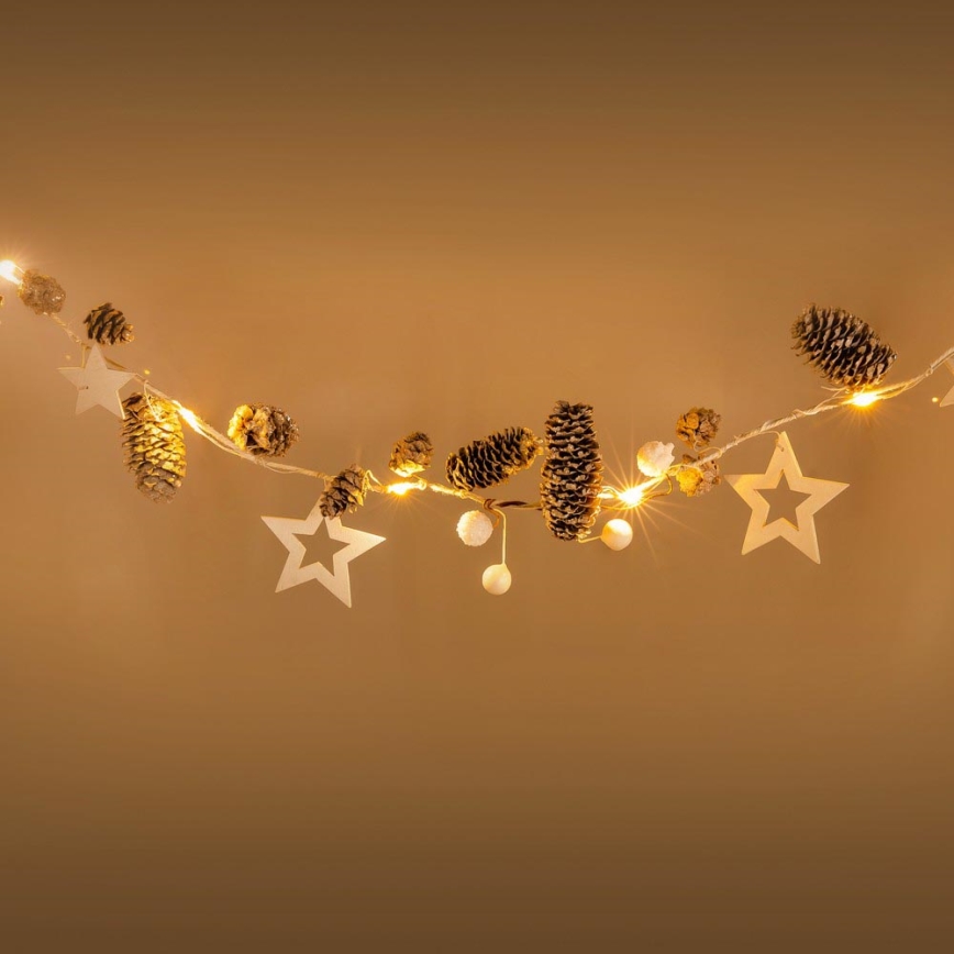 LED božićni lanac 10xLED/3xAA 2,5m topla bela