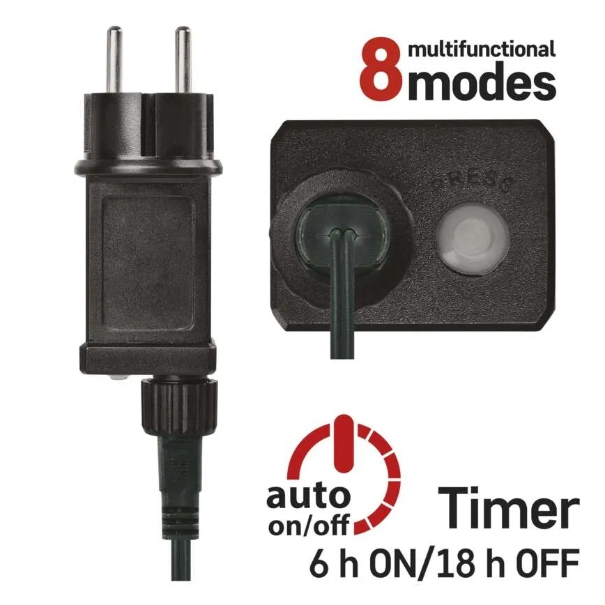 LED božićni lanac 200xLED/8 funkcija 25 m IP44 višebojno