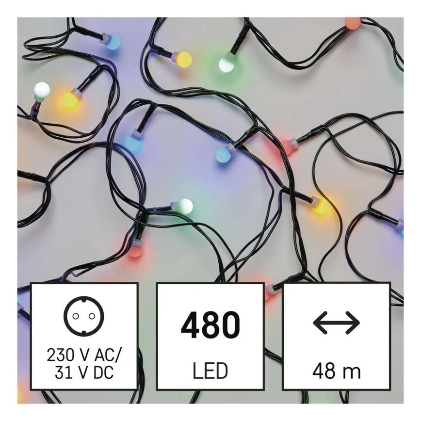 LED božićni lanac 480xLED/8 funkcija 53m IP44 višebojno
