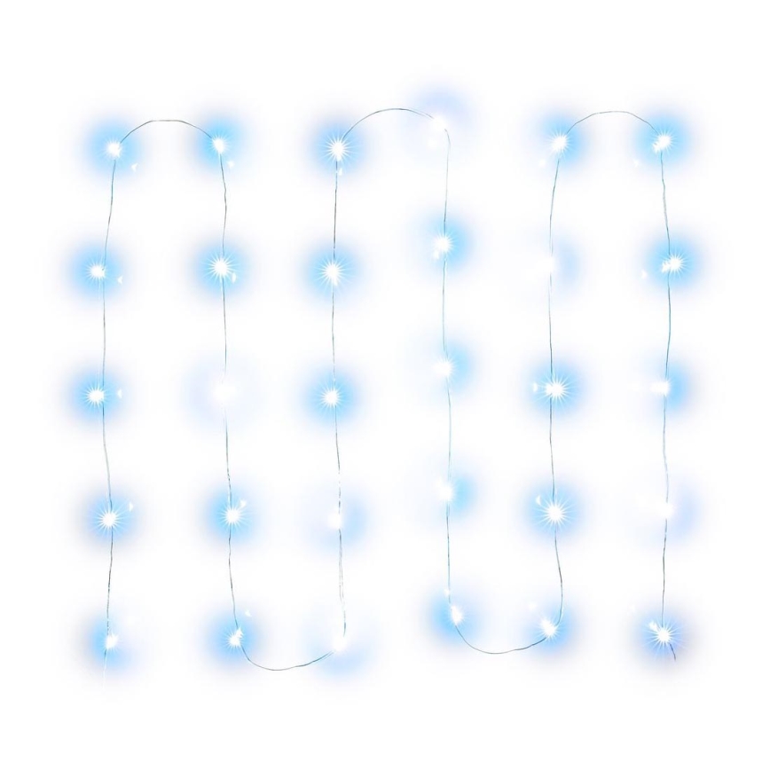 LED božićni niz 30xLED/3xAA 3,3m hladno belo svetlo