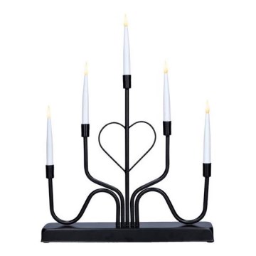 LED božićni svećnjak 5xLED/2xAA topla bela