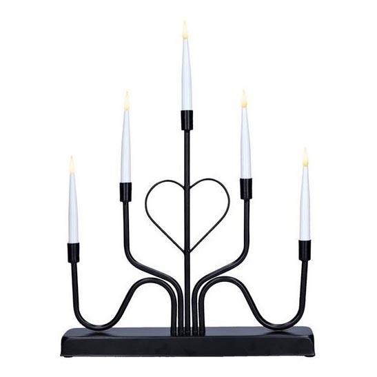 LED božićni svećnjak 5xLED/2xAA topla bela