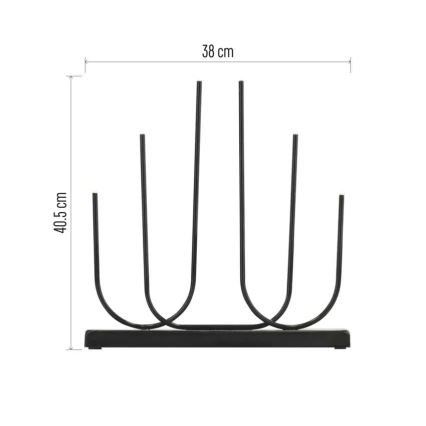 LED božićni svećnjak 6xLED/2xAA crni