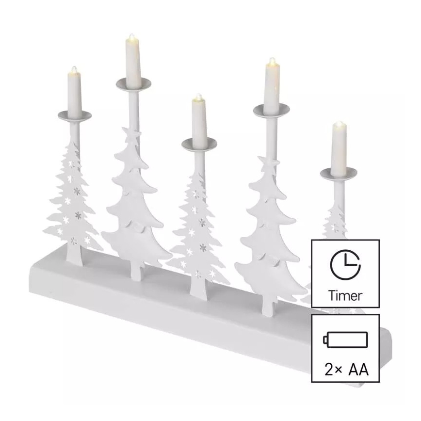 LED Božićni svećnjak LED/2xAA bela