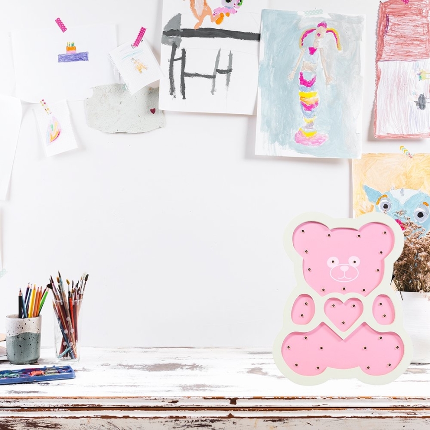 LED dečija lampa LED/2xAA roze medo