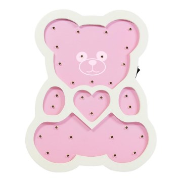 LED Dečija lampica LED/2xAA roze medved
