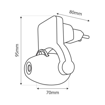 LED dečija noćna lampa sa projektorom LED/0,5W/230V zelena