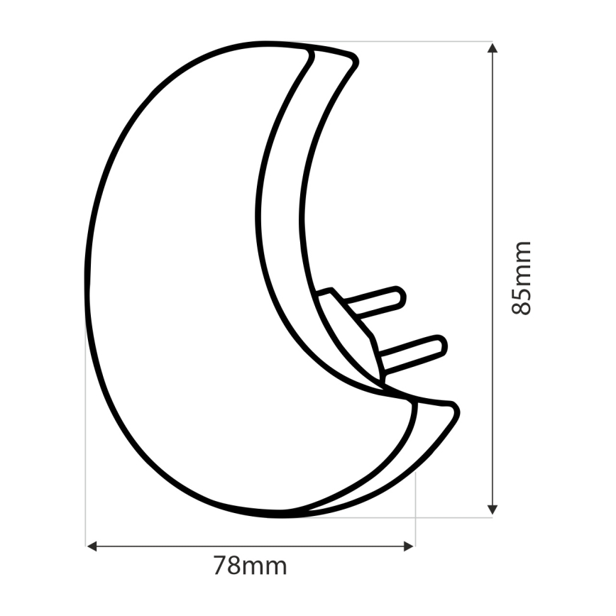 LED dečija noćna lampa sa senzorom za dan/noć LED/0,5W/230V mesec