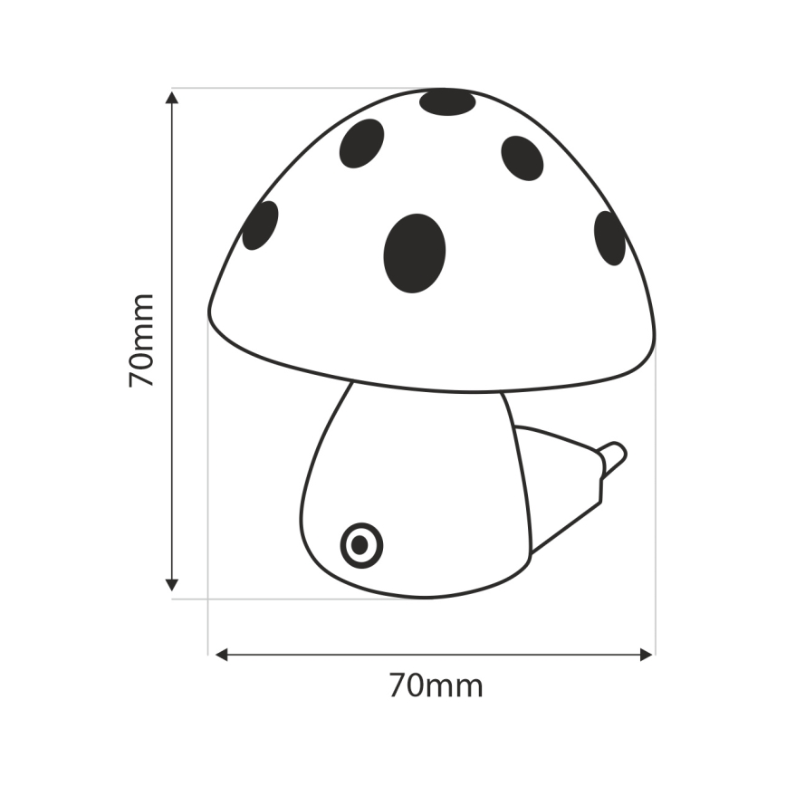 LED dečija noćna lampa sa senzorom za dan/noć LED/0,5W/230V muva