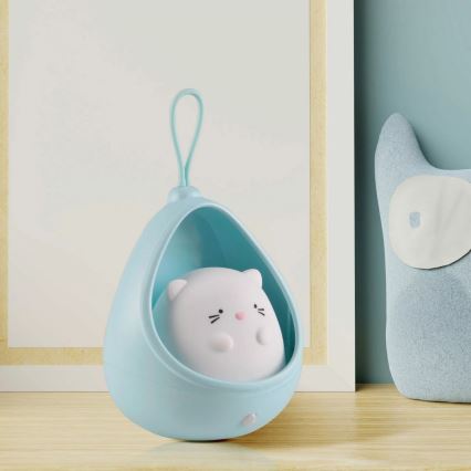 LED Dečija orijentacijska Lampa sa senzorom KITTY LED/0,5W/5V USB 1200 mAh plava