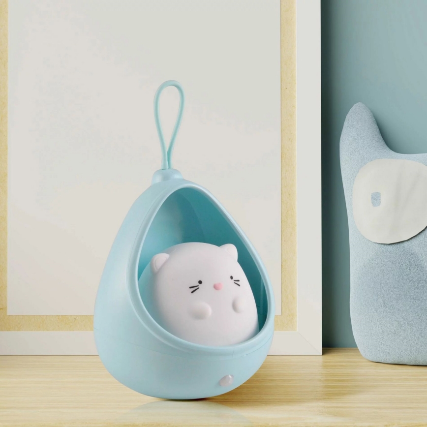 LED Dečija orijentacijska Lampa sa senzorom KITTY LED/0,5W/5V USB 1200 mAh plava