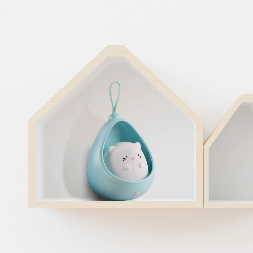 LED Dečija orijentacijska Lampa sa senzorom KITTY LED/0,5W/5V USB 1200 mAh plava