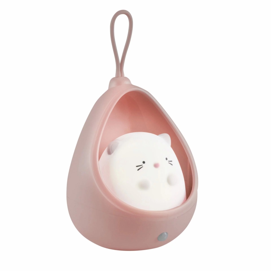 LED Dečija orijentacijska Lampa sa senzorom KITTY LED/0,5W/5V USB 1200 mAh roze