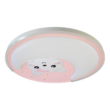 LED Dečija plafonjera MOONCAT LED/34W/230V roze