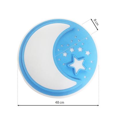LED Dečija prigušiva plafonjera NOTTE LED/40W/230V + Daljinski upravljač