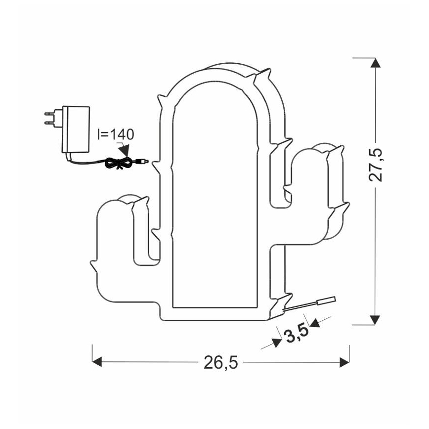 LED dečija stolna lampa CACTUS LED/10W/230V zelena