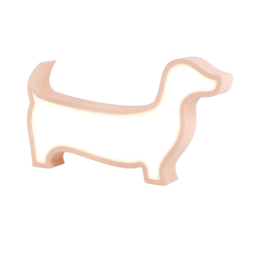 LED dečija stolna lampa DOG LED/12W/230V ružičasta