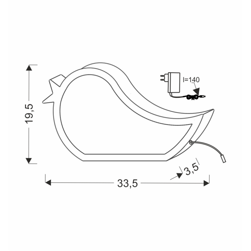 LED dečija stona lampa BIRD LED/12W/230V ružičasta