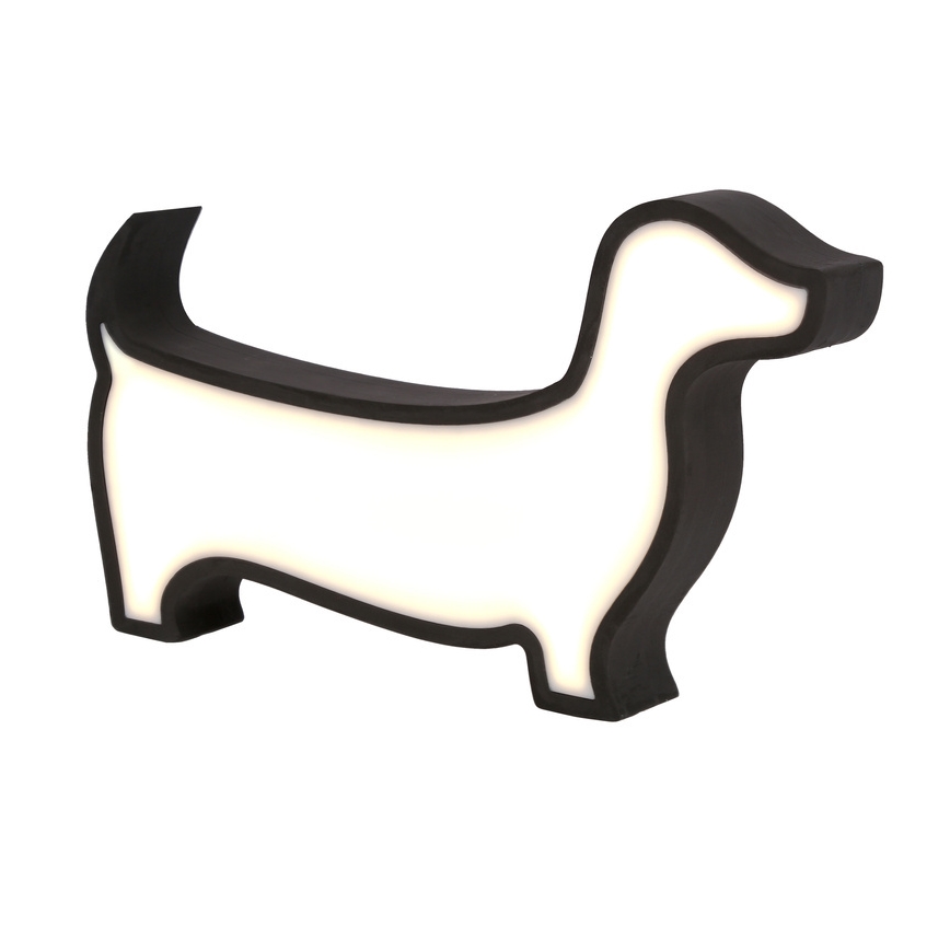 LED dečija stona lampa DOG LED/12W/230V crna