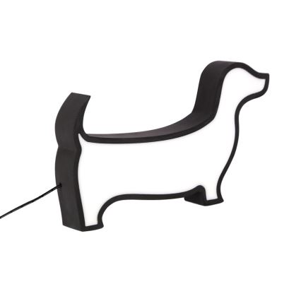 LED dečija stona lampa DOG LED/12W/230V crna