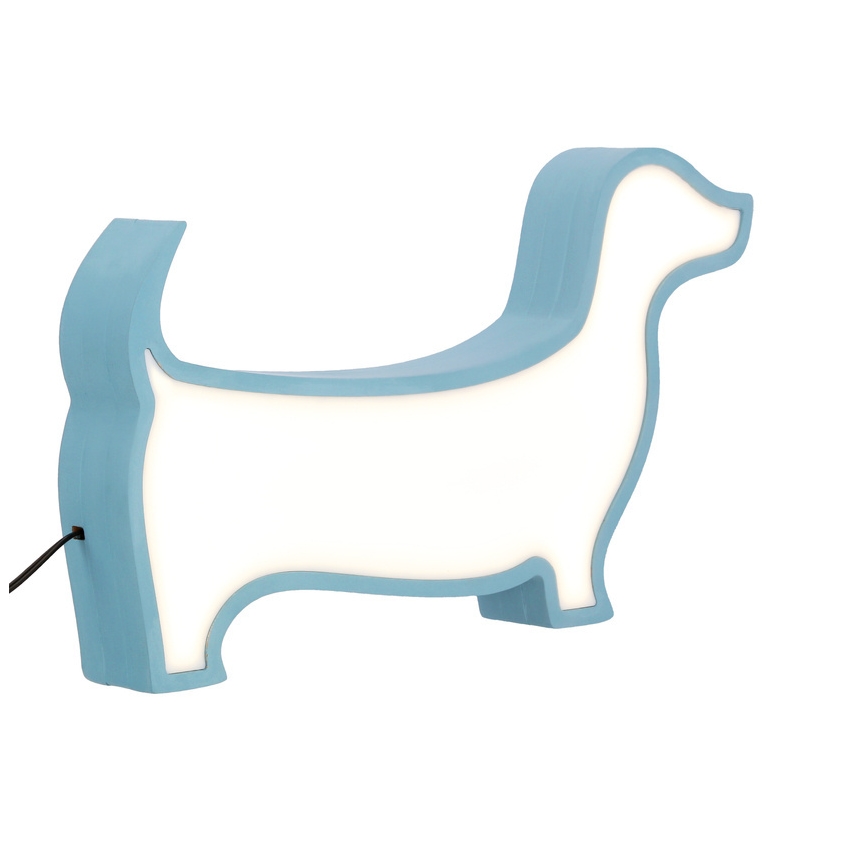 LED Dečija stona lampa DOG LED/12W/230V plava