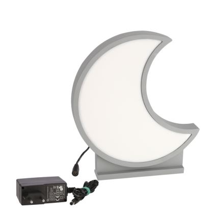 LED dečija stona lampa MOON LED/12W/230V siva