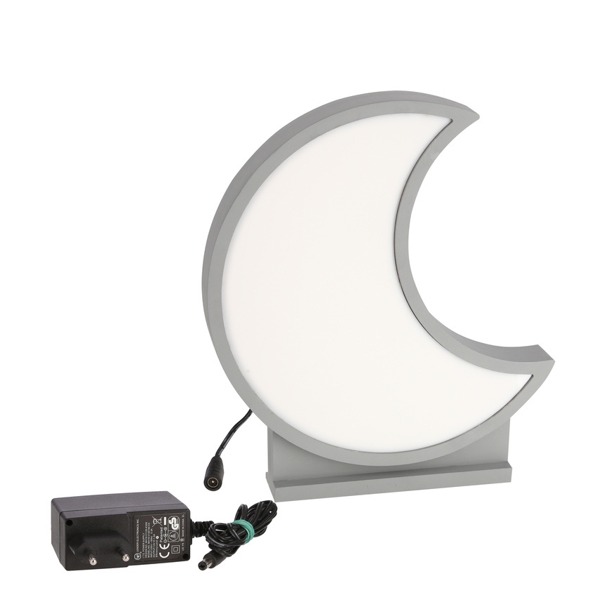 LED dečija stona lampa MOON LED/12W/230V siva