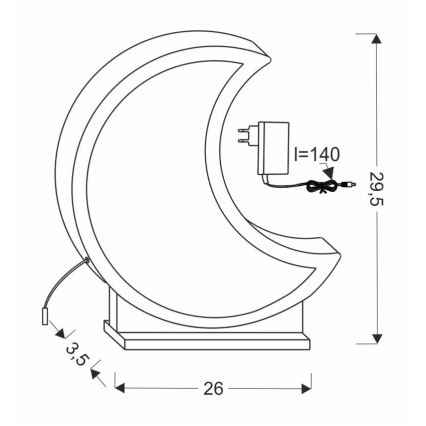 LED dečija stona lampa MOON LED/12W/230V siva