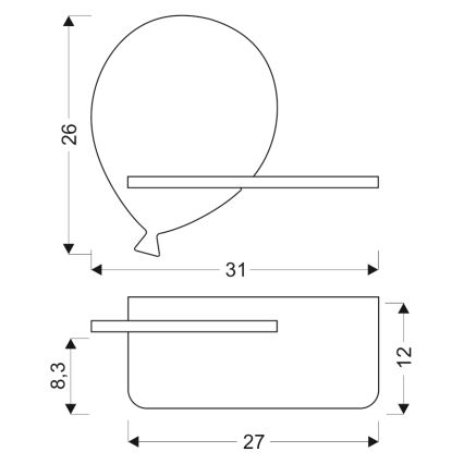 LED Dečija zidna lampa sa policom BALLOON LED/4W/230V žuta/drvo