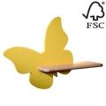 LED Dečija zidna lampa sa policom BUTTERFLY LED/5W/230V žuta/drvo