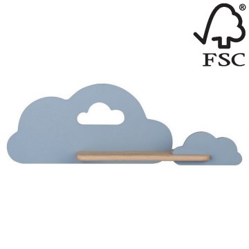 LED Dečija zidna lampa sa policom CLOUD LED/5W/230V plava, 