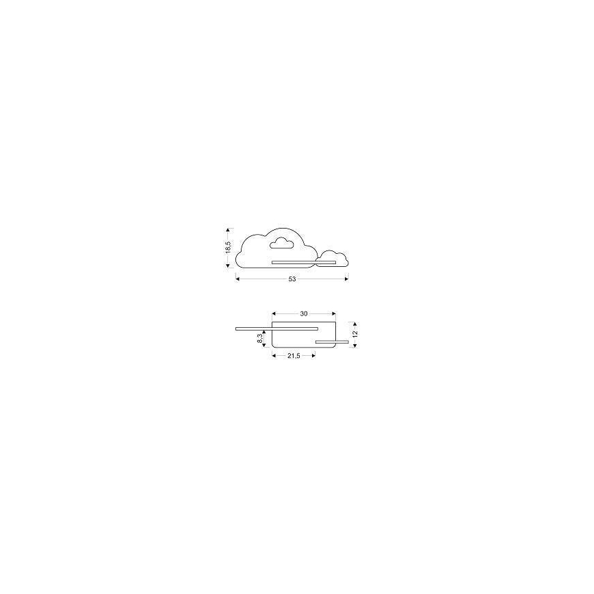 LED Dečija zidna lampa sa policom CLOUD LED/5W/230V roze/bela