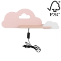 LED Dečija zidna lampa sa policom CLOUD LED/5W/230V roze/bela