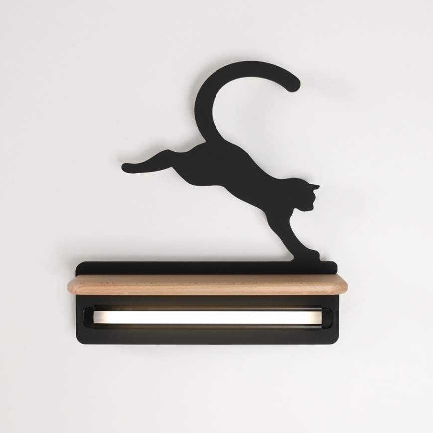 LED Dečija zidna lampa sa policom JUMPING CAT LED/5W/230V, 