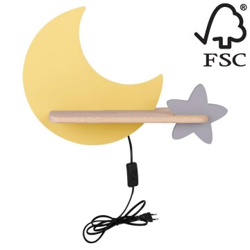 LED Dečija zidna lampa sa policom MOON LED/5W/230V, 