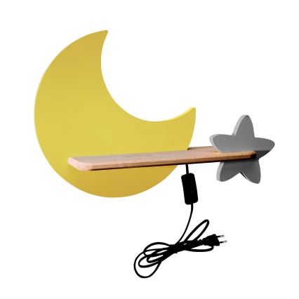 LED Dečija zidna lampa sa policom MOON LED/5W/230V, 