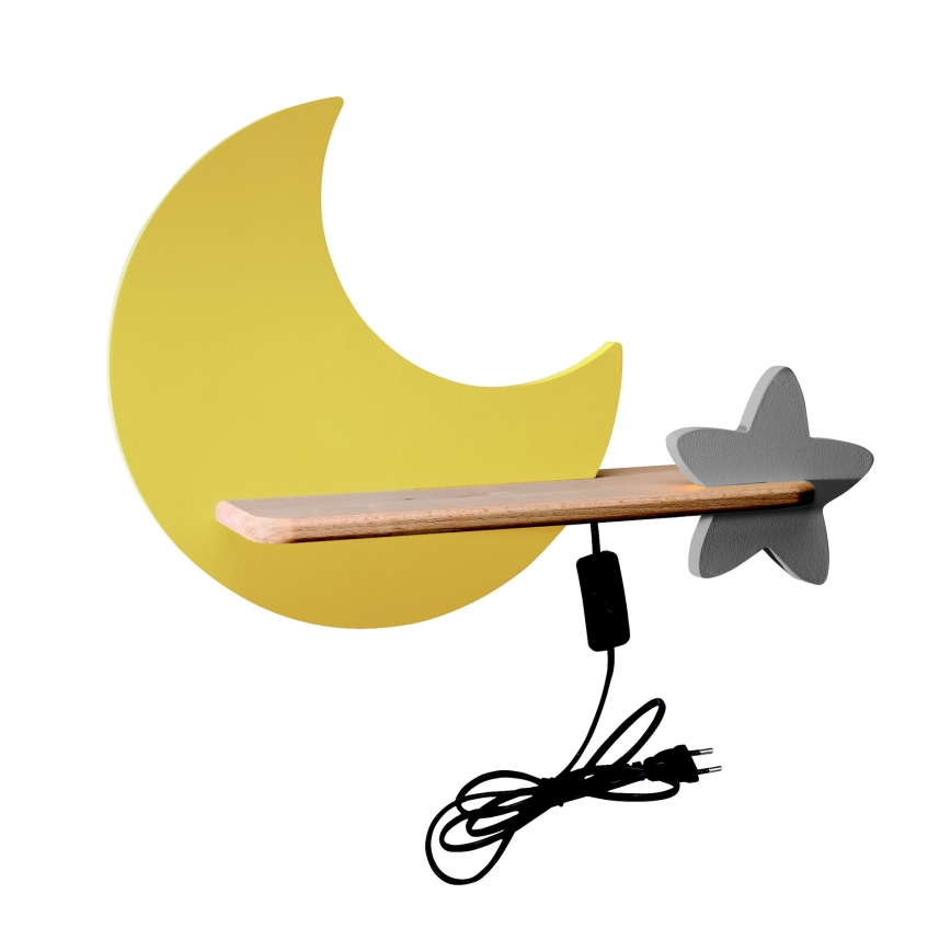 LED Dečija zidna lampa sa policom MOON LED/5W/230V, 