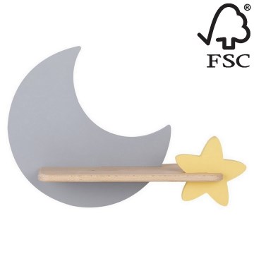 LED Dečija zidna lampa sa policom MOON LED/5W/230V