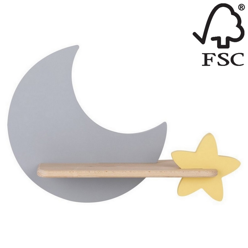 LED Dečija zidna lampa sa policom MOON LED/5W/230V