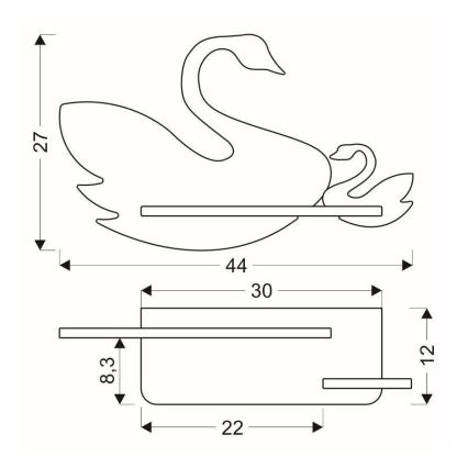LED Dečija zidna lampa sa policom SWAN LED/5W/230V, 