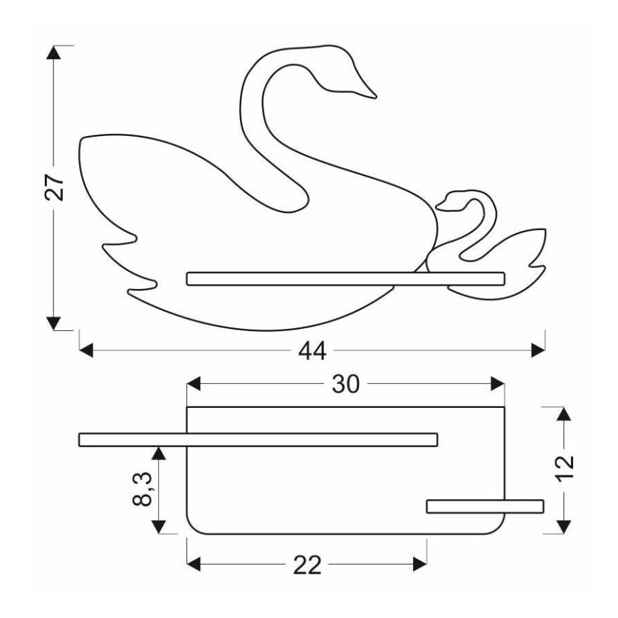LED Dečija zidna lampa sa policom SWAN LED/5W/230V, 