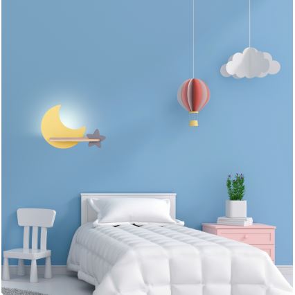 LED dečija zidna svetiljka sa policom MOON LED/5W/230V,