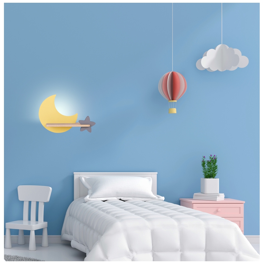 LED dečija zidna svetiljka sa policom MOON LED/5W/230V,
