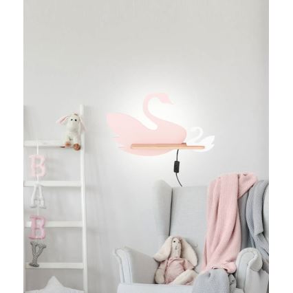 LED Dečije zidno svetlo sa policom SWAN LED/5W/230V,