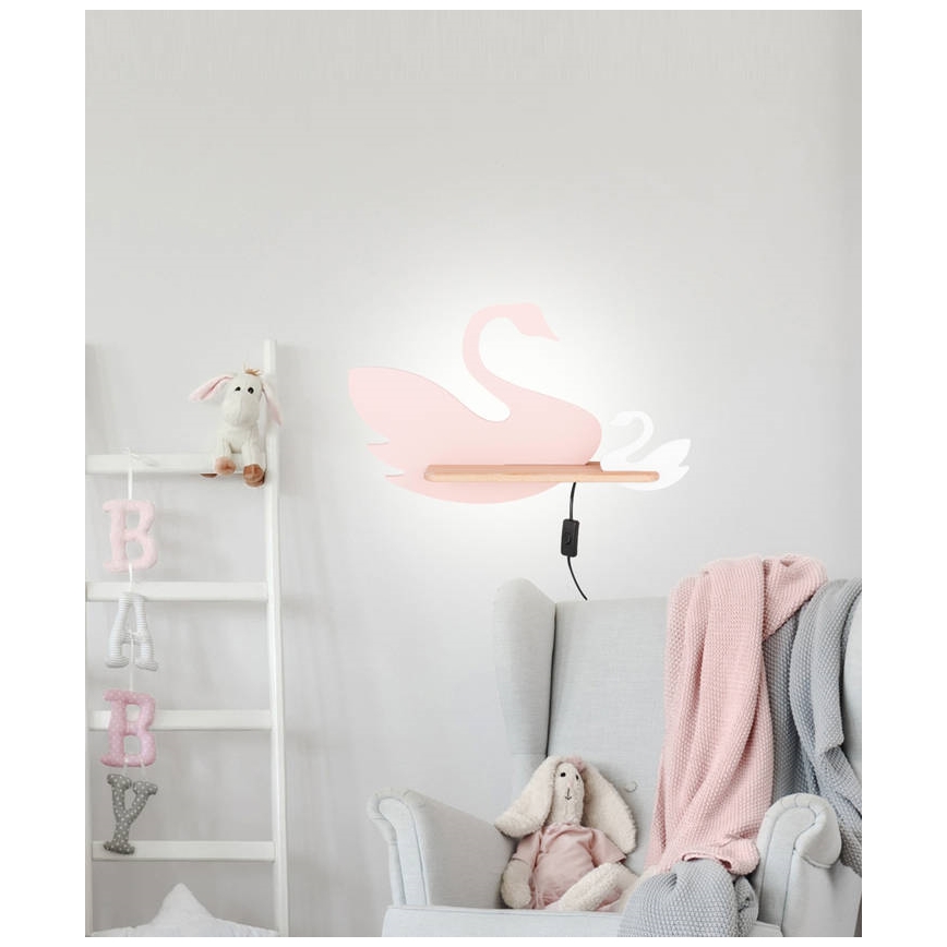 LED Dečije zidno svetlo sa policom SWAN LED/5W/230V,