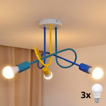 LED Dečiji nadgradni luster OXFORD 3xE27/15W/230V